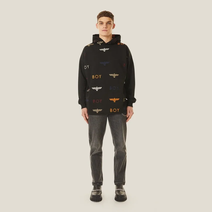 Boy Mania-hoodie med broderi