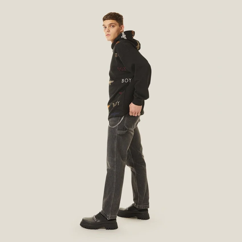 Boy Mania-hoodie med broderi