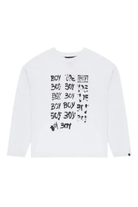 Boy Repeat långärmad grafisk topp