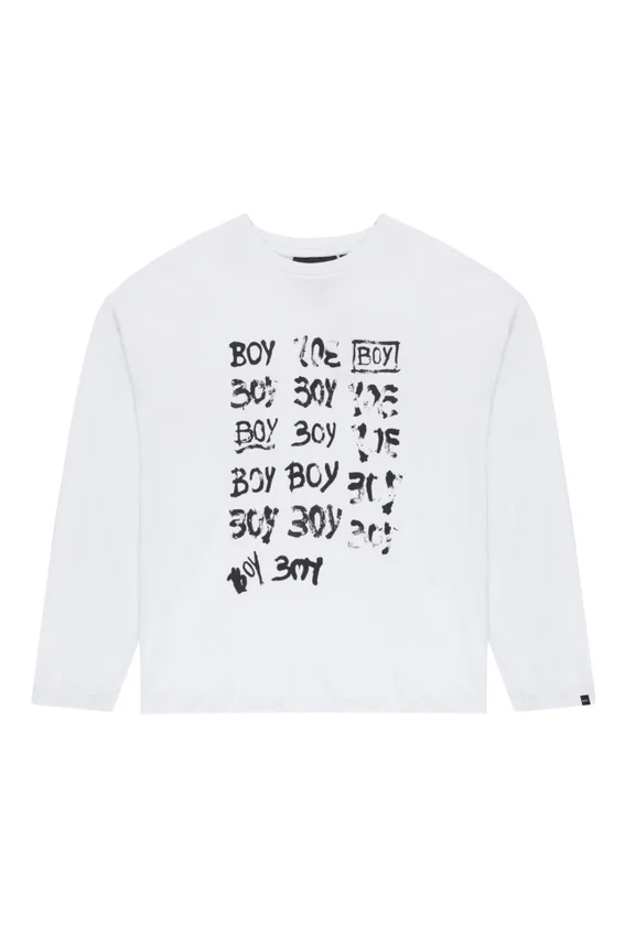 Boy Repeat långärmad grafisk topp