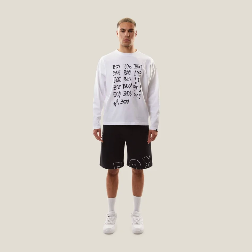 Boy Repeat långärmad grafisk topp