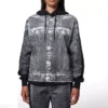 Hoodie med denimgrafik