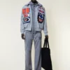 Moto Sticker Bomber Varsity-jacka