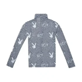 Playboy x BOY Checkerboard Vortex Mesh Top
