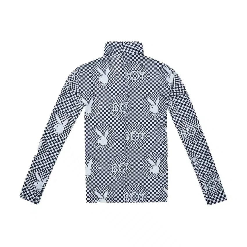 Playboy x BOY Checkerboard Vortex Mesh Top