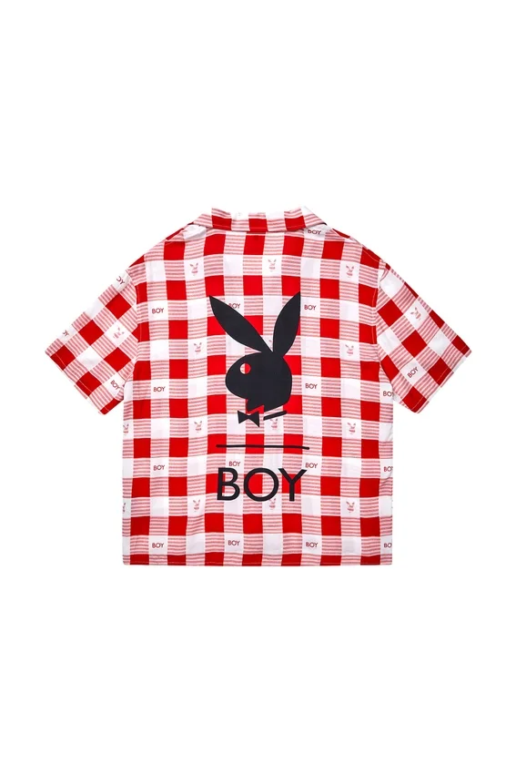 Playboy x BOY Gingham Bunny Resort-skjorta