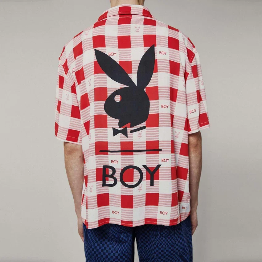 Playboy x BOY Gingham Bunny Resort-skjorta