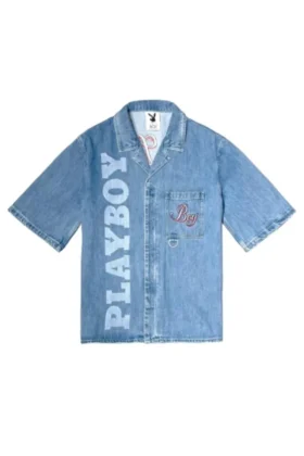 Playboy x BOY Jumbo Bunny-jeansskjorta