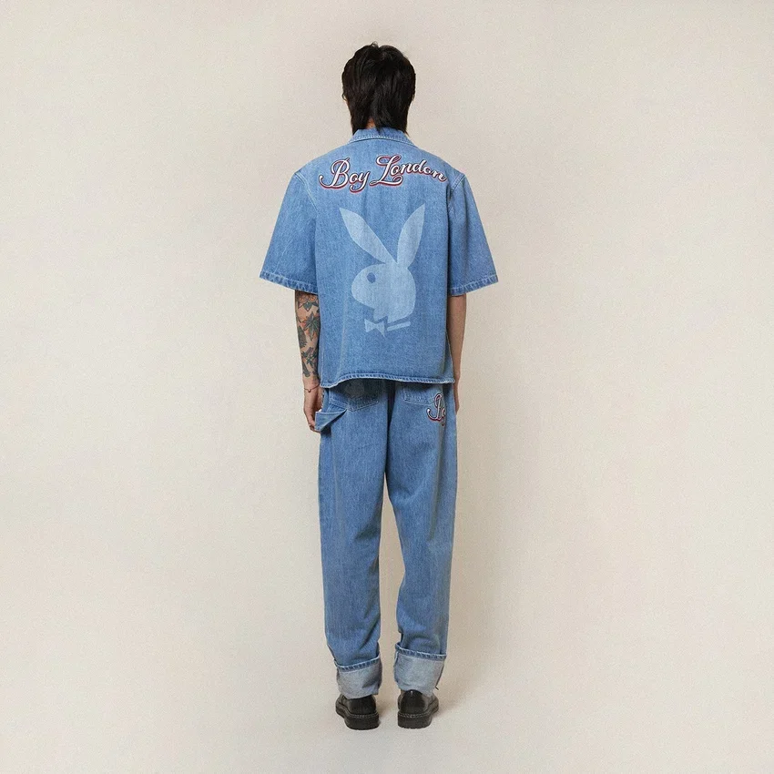 Playboy x BOY Jumbo Bunny-jeansskjorta