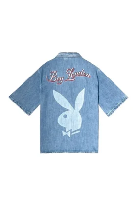Playboy x BOY Jumbo Bunny-jeansskjorta