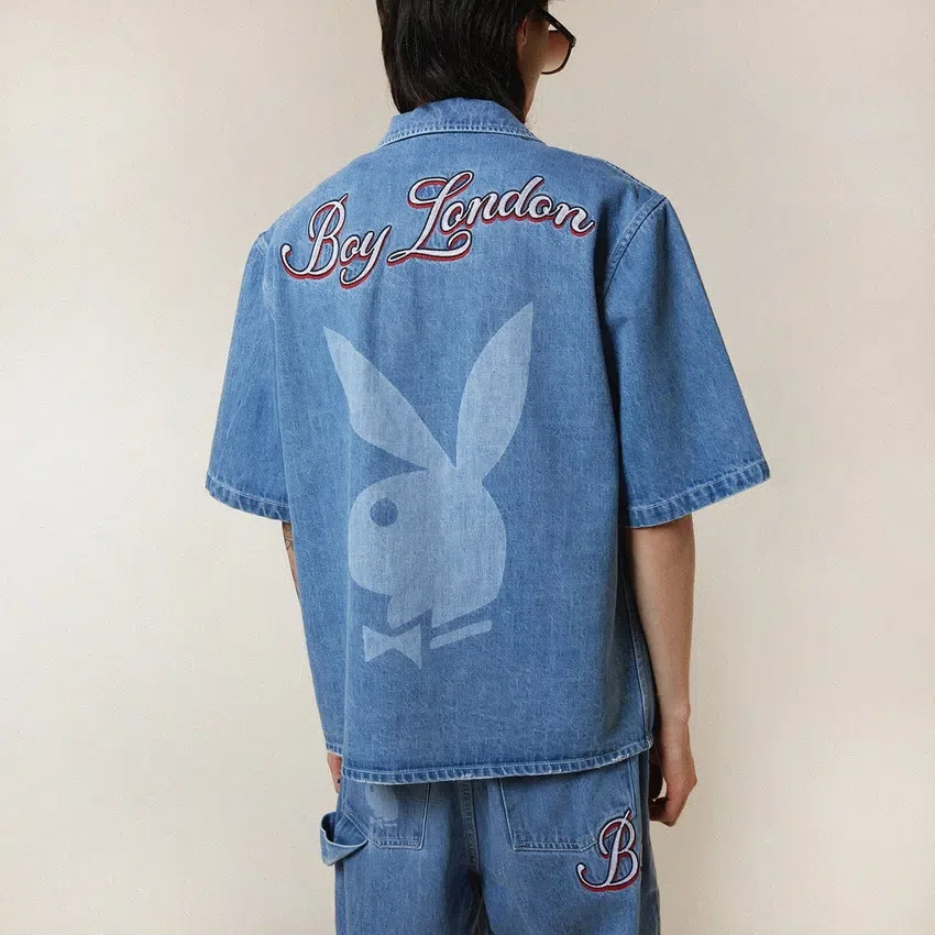 Playboy x BOY Jumbo Bunny-jeansskjorta