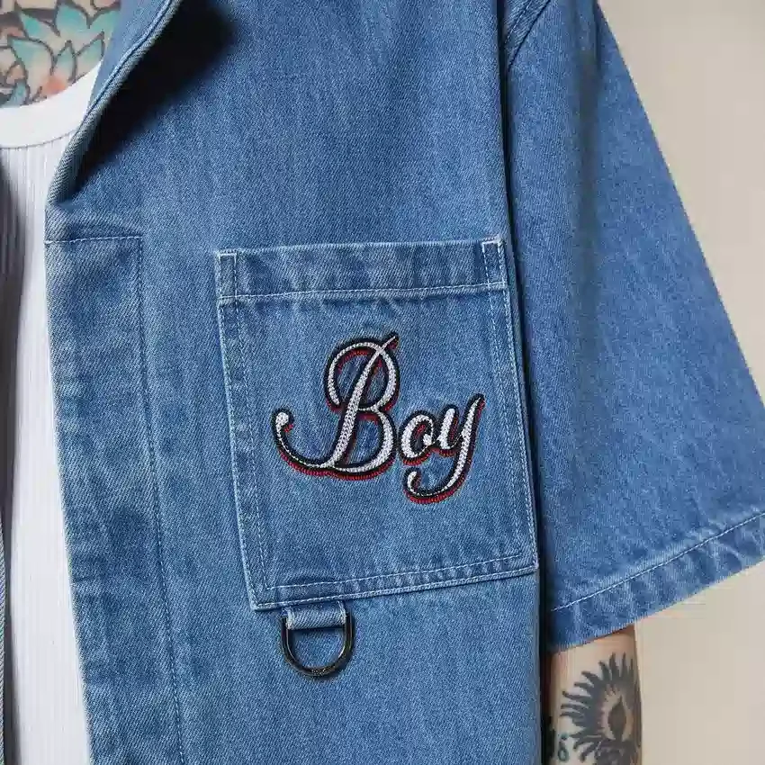 Playboy x BOY Jumbo Bunny-jeansskjorta